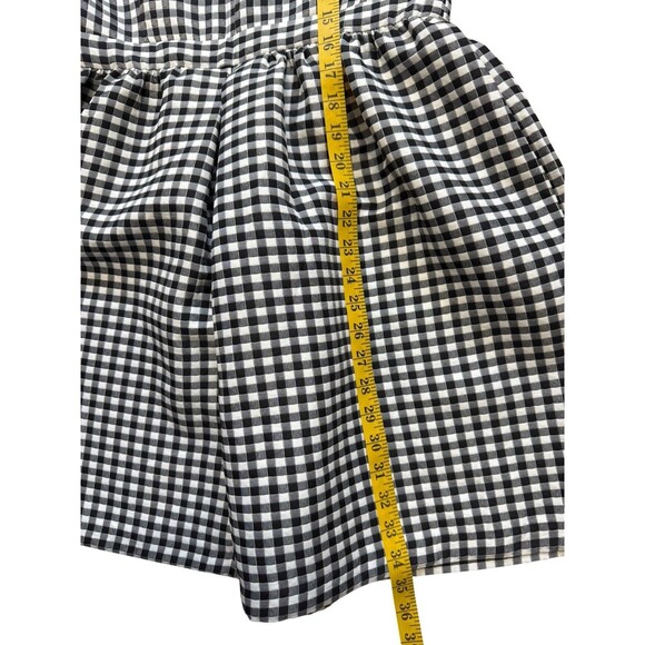 Zara Basic Women’s Black White Gingham Check Dress Size L Fit & Flare - Picture 6 of 9
